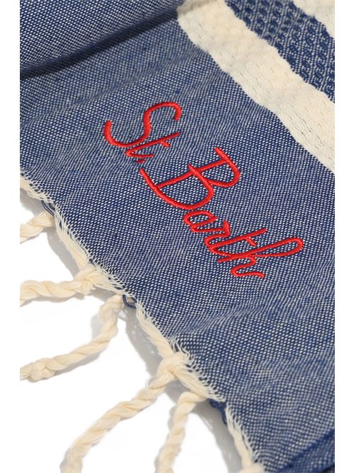 Telo mare in cotone Fouta con stampa a righe blu navy Mc2 Saint Barth | FOUT01202757L